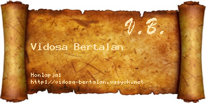 Vidosa Bertalan névjegykártya